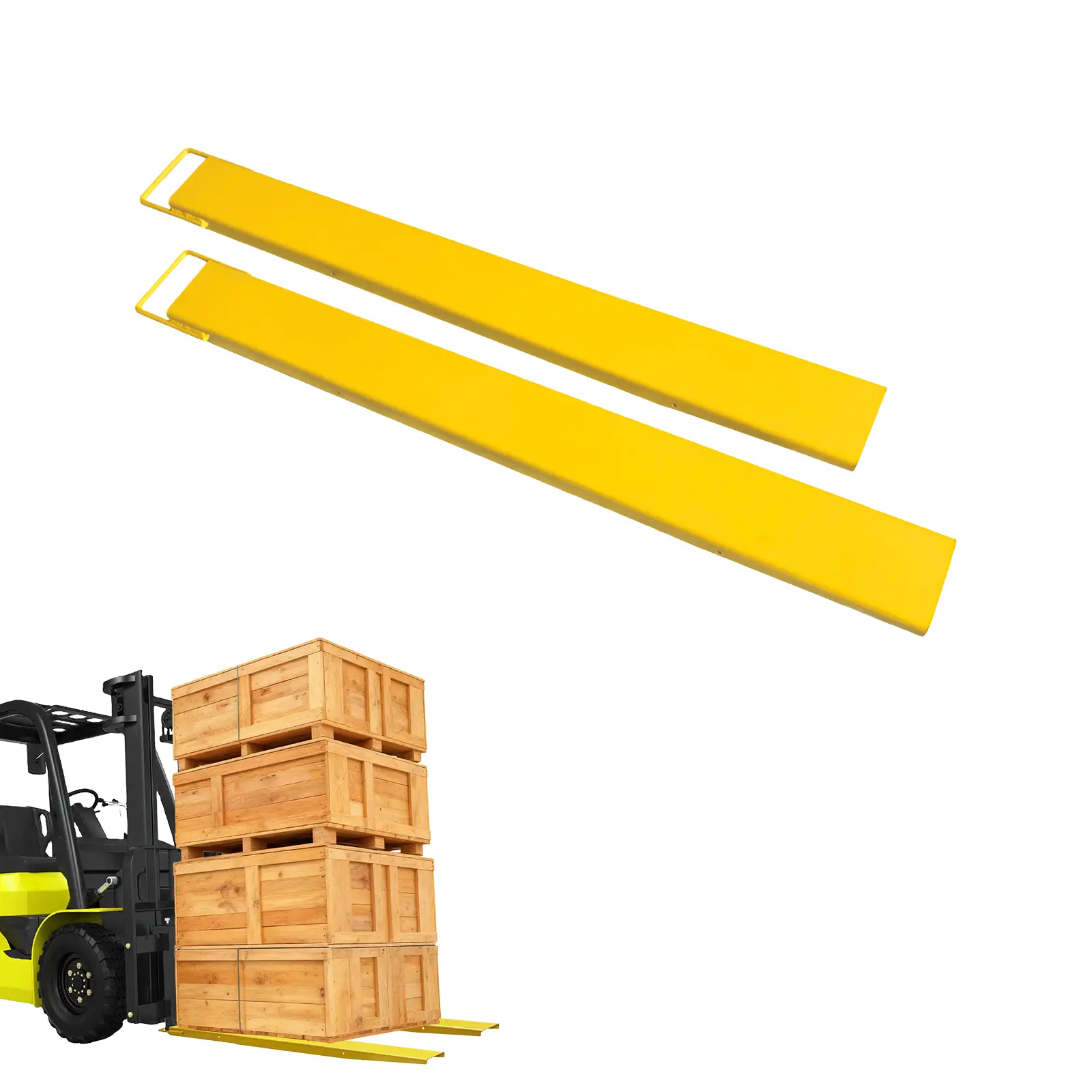 Heavy Duty Forklift Pallet Fork Extensions – 84" Length, 5.5" Width, Fits 5" Forks, 4400 lbs Capacity, 1 Pair – Industrial Grade Extension for Material Handling – Durable Steel –