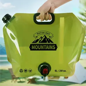 Collapsible Portable Water Bucket with Spigot, 2.11 Gallon Thickened PET Water Storage Bag, Lightweight Sturdy Large Capacity Water Container, Perfect for Camping, Mountaineering, Hiking and Outdoor Travel.