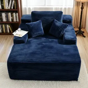 67-in Oversized Boneless Couch - Upholstered Sofa Bed with Throw Pillows, Armrests, Luxurious Plush Corduroy, No Assembly Required, Indoor Living Room Furniture, Boneless Couches