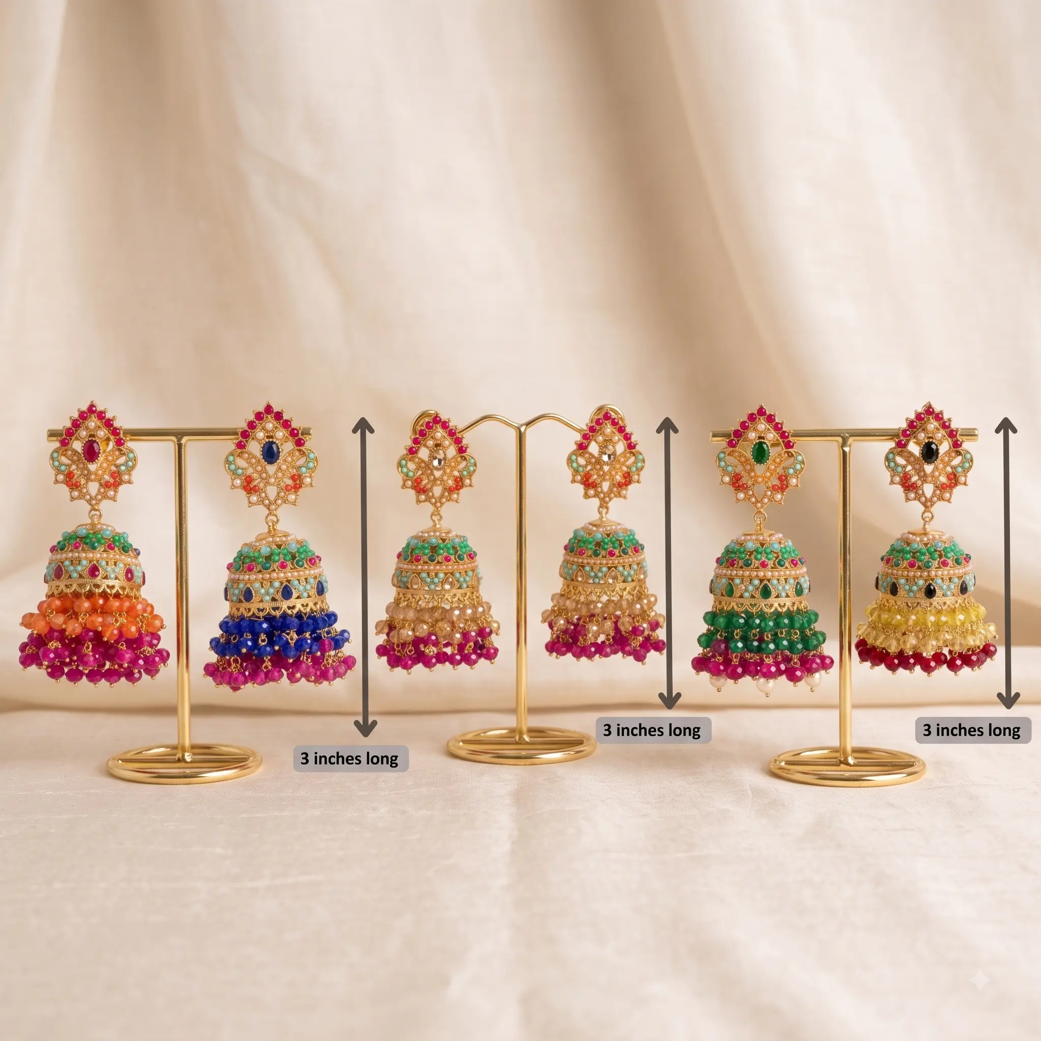 Nauratan Jhumka Earrings