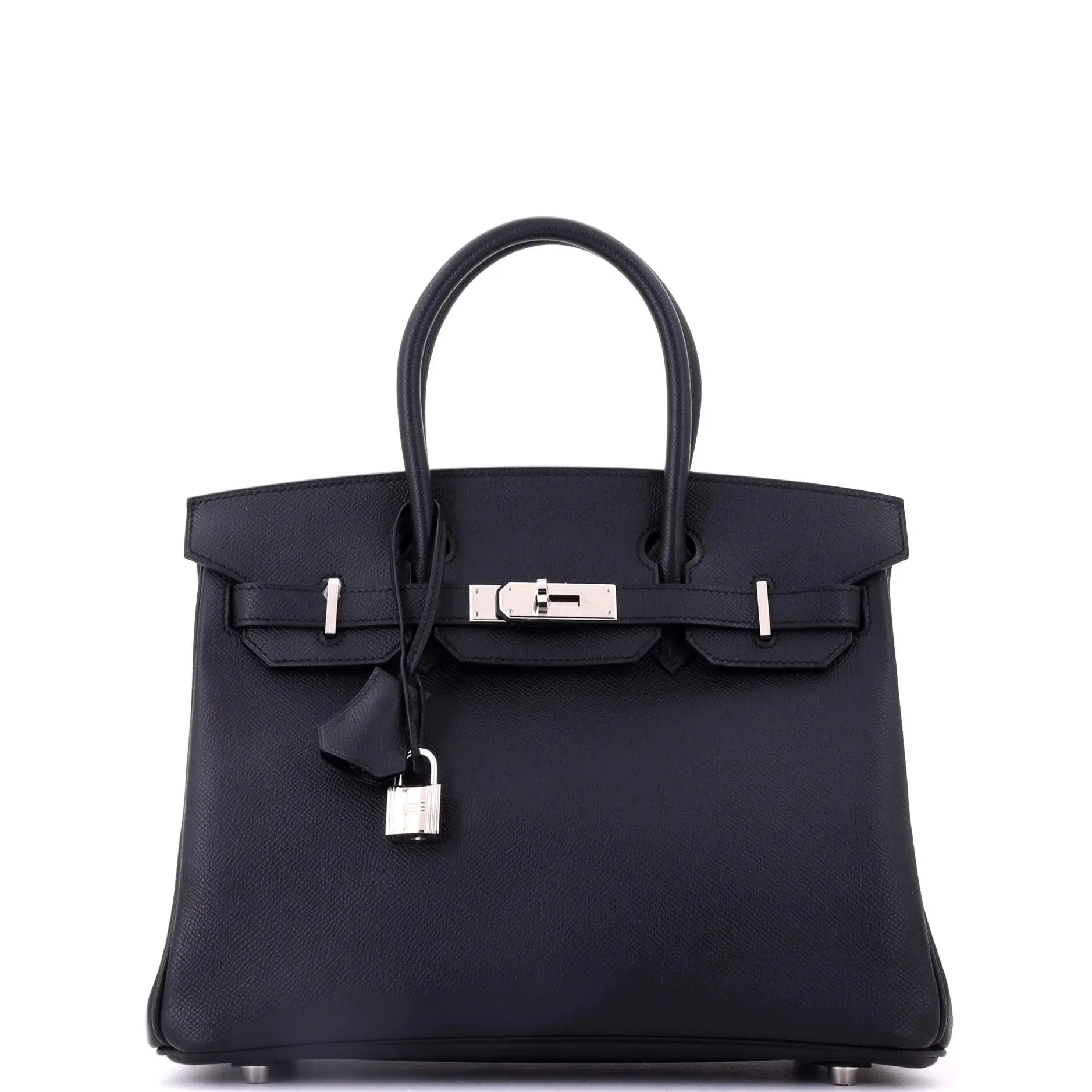 Pre-owned HERMÈS Leather Tote Bags REBAG Hermes Birkin Handbag Noir Epsom with Palladium Hardware 30 by Rebag