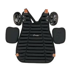Champion Sports  Inside Body Umpire Chest Protector, Black, Adjustable Fit, Armorlite Pads