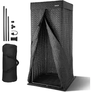 VEVOR Portable Vocal Booth, 6.56 ft Height, Portable Recording Studio with Travel Bag, Mobile Tablet Stand, Thickened Soundproofing, Sound Isolation Booth for Echo-Free Vocals, Podcasts, Voiceovers