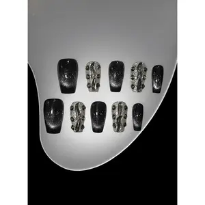 Aura Nails Night Regent Coffin Press-On Nails - 10 Pc Set