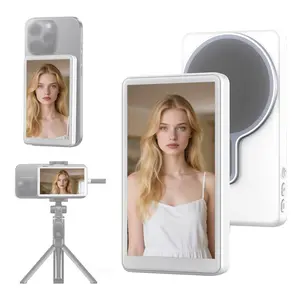 Magnetic Phone Selfie Monitor Screen, Wireless Back Camera Selfie Monitor,Compatible with iPhone and Android,Rear-Facing Camera for Live Streaming, Selfies, and Vlogs,Lightweight and compact