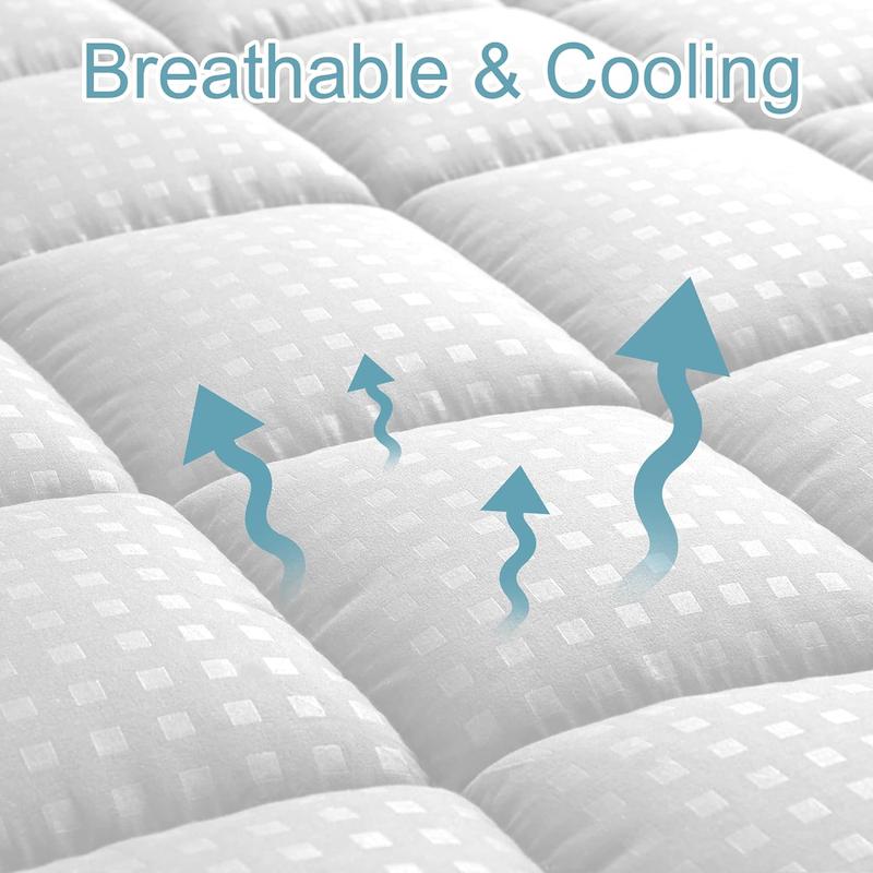 WeCharmer Mattress Pad Protector（350GSM & 500GSM）– Quilted Fitted Cooling Breathable Soft & Fluffy Mattress Topper Cover with 8-21” Deep Pocket – Comfortable Bedding Mattress Protector for Cooler Sleeping