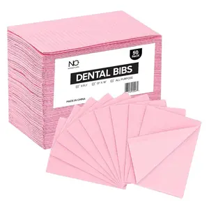 3-Ply Waterproof 13" x 18" Pink Dental Bibs Disposable, Soft Dentist Bibs Napkin, Ideal for Medical Patients, Dental Tray Covers, Lash & Nail Care, Tattoo Supplies