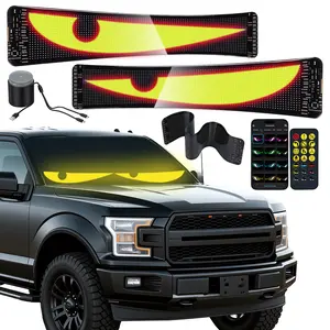 Quplavo Devil Eyes Light for Cars – 19.4''x4.3'' LED Eyes for Car Windshield | Perfect Sync, Programmable Patterns, App/Remote Control | for Sedans, SUVs, Medium Trucks – Custom Dynamic Sign (2-Pack)