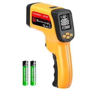 Non-Contact Infrared Thermometer Gun High Accuracy -58°F to 1472°F Adjustable Emissivity Backlit LCD Over Temp Alarm Laser Temperature Gun for Cooking BBQ HVAC