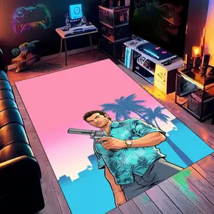 Grand Theft Auto game 09 cartoon print carpet, for use under home living room, bedroom and office chairs, a holiday gift for family and friends, a Christmas decoration carpet