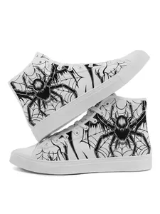 Men's Fashionable Spider Print High Top Sneakers, Casual Comfortable Breathable Non-slip Sports Shoes, Trendy All-match Sneakers for Daily Wear, Closed