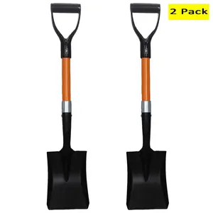 Ashman Square Shovel (Medium) - (2 Pack), 27 Inches in Length with D-Cup Handle Square Shovel, Sturdy Build and Easy to use, Material with Firm and Comfortable Durable Handle, Built to Last.