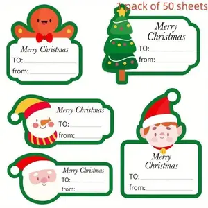 Christmas Sticker Gift Box Set, 50 Sheets Per Pack, Perfect for Wrapping Gifts, Decoration, and Labeling, Festive Holiday Decorations