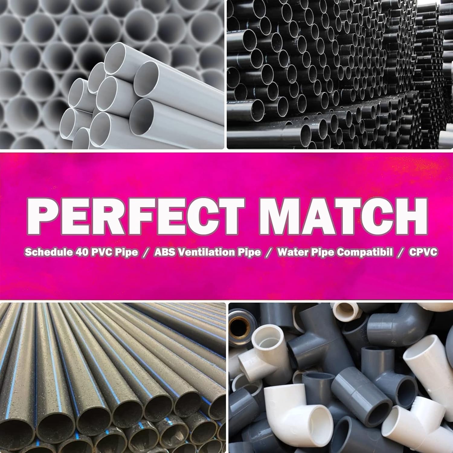 6pcs Plastic Pipe Fitting Reamer Kit PVC Drill Cutting Metal Rotary Tool For 1/2" Includes 0.75",1", 1.5", 2", 3", 4"