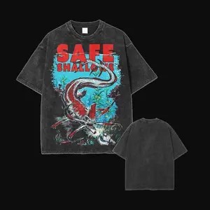 Subnautica Unisex Acid Washed Lightweight Cotton T-Shirt, Graphic Tee, Game Lover, Indie Videogame, Perfect Gift for Game Fans Menswear comfort color