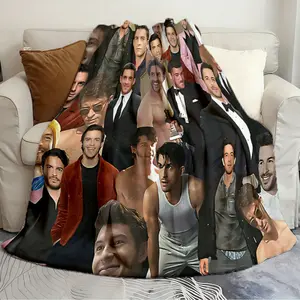 HD digitally printed flannel blankets Jonathan Bailey Exquisite blanket Plush blanket soft cartoon print bedspread sofa blanket Flannel Cozy Blanket