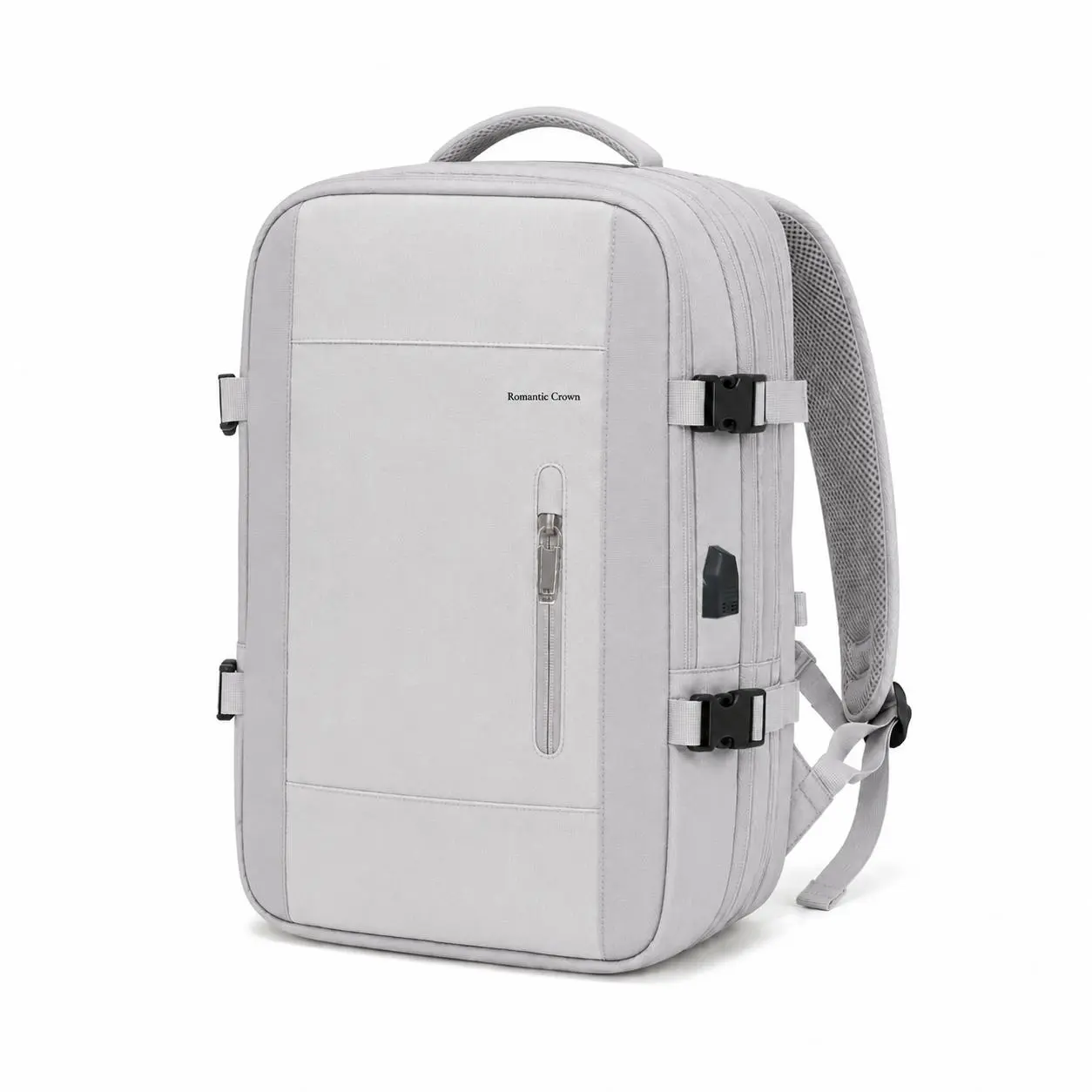 Unisex Preppy Ergonomic EDC Backpack for Adults - Adjustable Strap, Water-Resistant Polyester, USB Charge Port, Built-In Organizer, All-Terrain Gear, Ideal for Hiking, Holiday Use - Cold Wash, Hand Wash Only