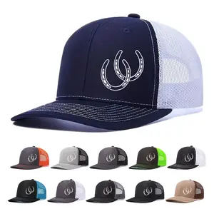 Double Horseshoe Western Trucker Hat Unisex Vintage Cowboy Mesh Baseball Cap Outdoor Casual Sun Hat