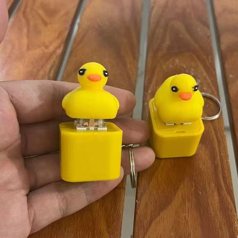 September Laurel  Cute Luminous Quacking Yellow Duck Fidget Toy Keychain | Satisfying Sound Stress Relief Toy, Funny Sensory Toy, Trendy Gift for Kids & Adults