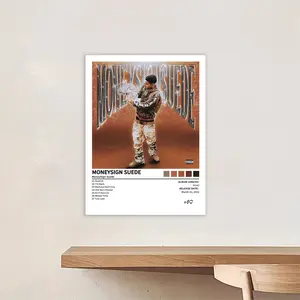 Moneysign Suede - Canvas Poster of Music Album Covers, Home Decor, Bedroom/Dormitory Birthday/Christmas/New Year's Gift, Suitable for Living Room and Sleeping Area, Retro Style, Perfect for Hip Hop Fans, Frameless