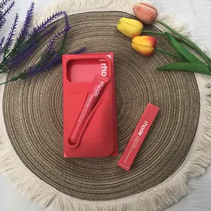 Rhode Aesthetic Lip Gloss Phone Case for iPhone 17 16 15 14 Cute Soft Silicone Protective Cover with Makeup Holder Girl Gift