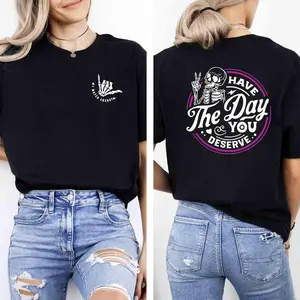 Graphic T-shirt, Sarcastic Skeleton Quote, Casual Streetwear for Women, Funny Summer Tee