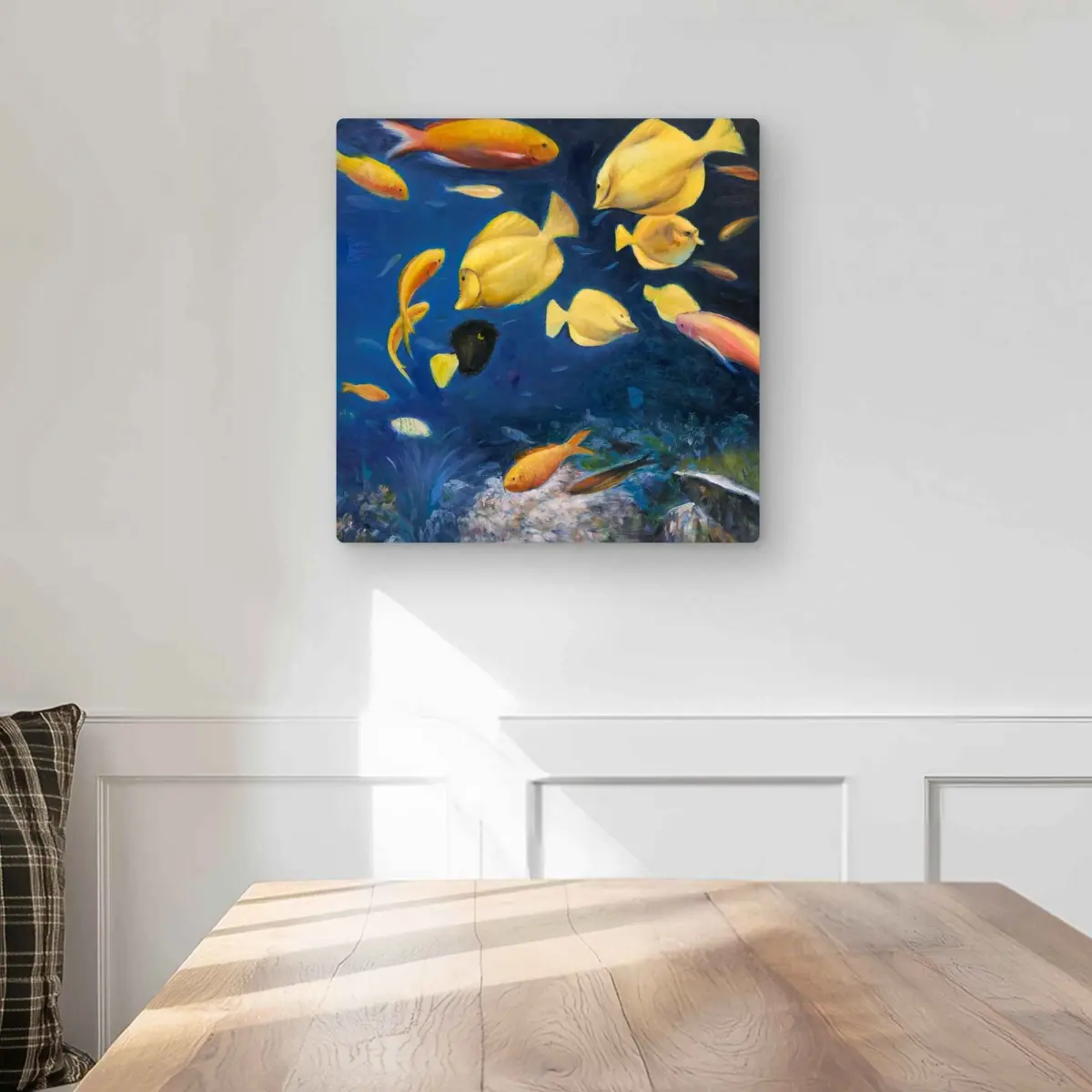 212 MAIN Aluminium Marine Scene Metal Art Print - 16x16 in. Ocean Animal Prints, Aquatic Under-the-Sea Design, Vibrant Bathroom Home Wall Accent Decoration, Metal Art Prints