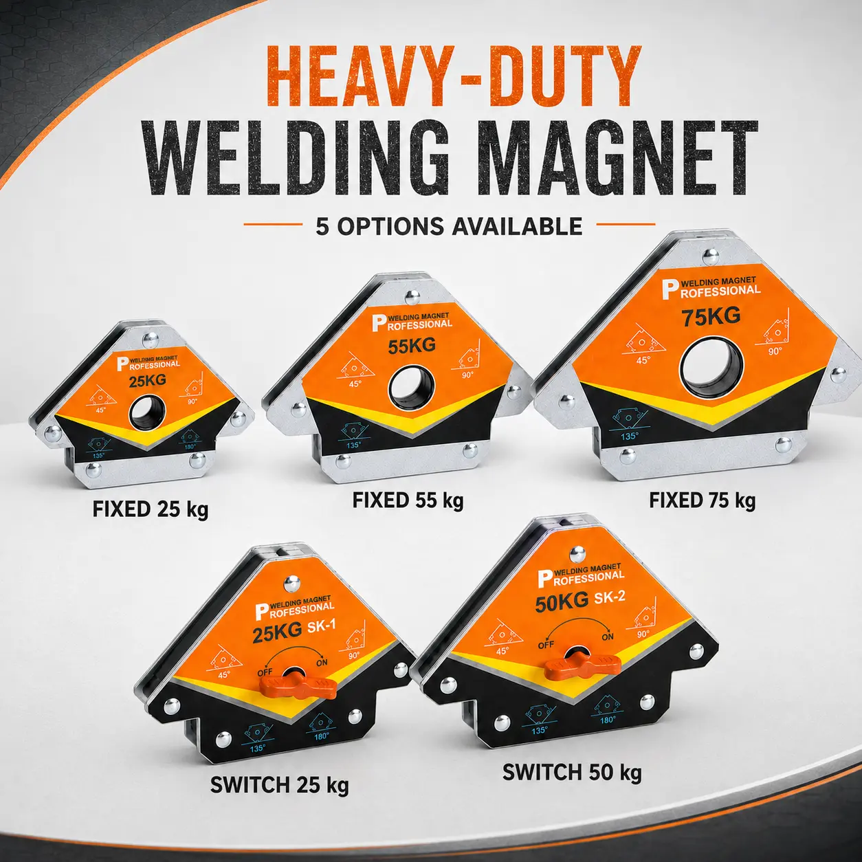 Strong Magnetic Welding Holder, 25/50/55/75 kg Multi-Angle Welding Magnet, Fixed Magnetic or On/Off Switch Metal Positioner for Welding, Soldering & Fabrication