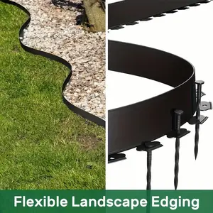 66/33/98/3.28 feet 0.16 feet - Landscape edge, with 61/31/91/3 special anchoring tip, no digging garden edge, plastic edge soft, suitable for garden flower bed lawn courtyard paving stone path, easy to install and maintain no digging edge, suitable