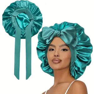 ✨ No-Frizz Satin Bonnet | XL Long-Tie Sleep Cap | Stay-Put, Edge-Friendly | For Silk Press, Curls, Braids & Locs | Adjustable Satin Bonnet | Bonnet Only