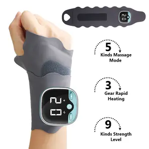 Electric Hand Massager with Heat, Hands-Free Wrist Wrap Design, Lightweight Portable Massager for Daily Use & Sports, Universal Fit for Left & Right Wrist, 5 Modes 9 Levels, Portable USB Rechargeable Therapy Device, Mother's Day Gift