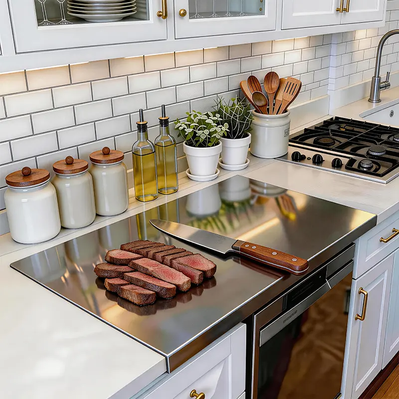 Stainless Steel Chopping Board, Non-slip Kitchen Chopping Board, Kitchen Cutting Board, Kitchen Accessories, Household Kitchen Gadgets