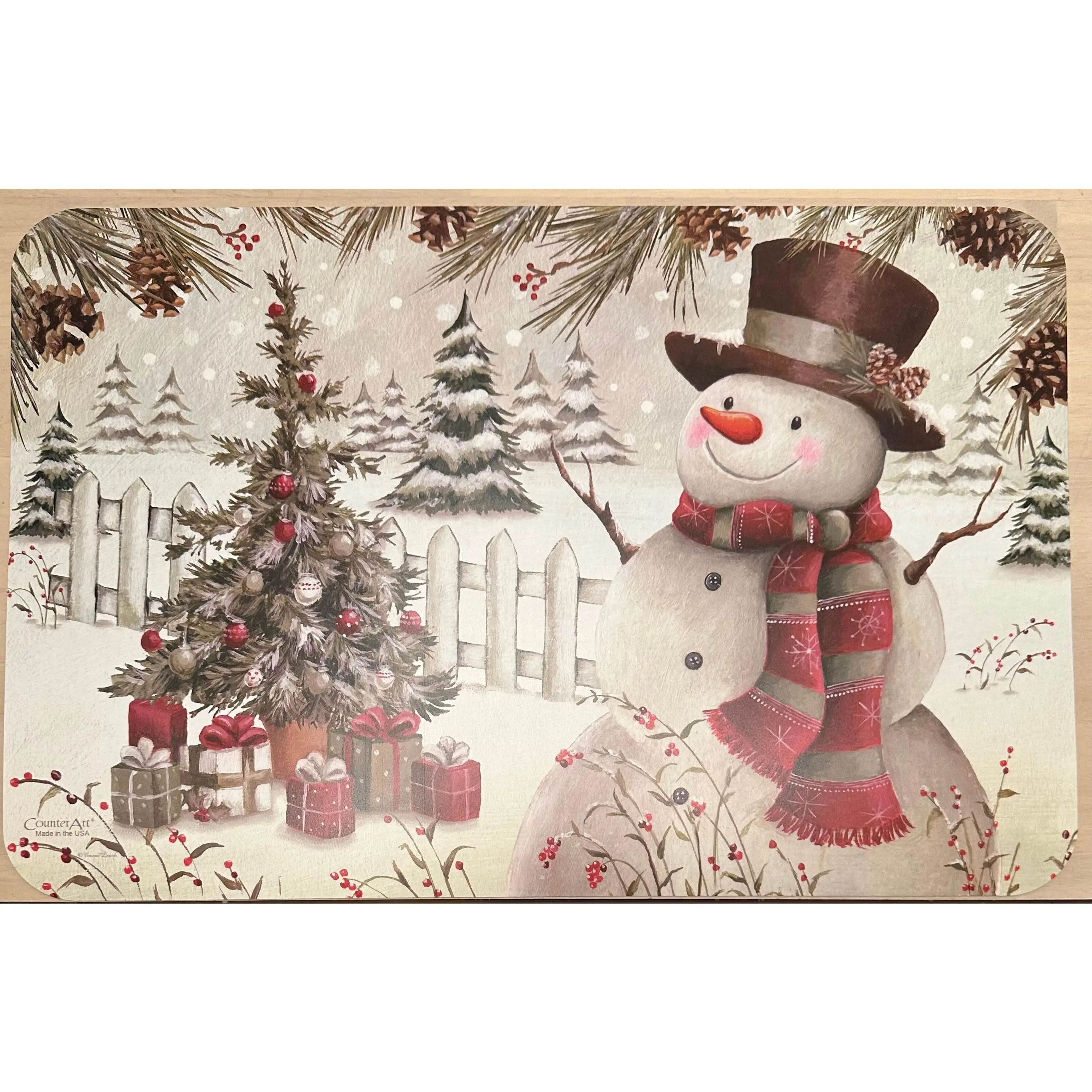 Snowman With Christmas Tree Placemat