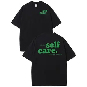 Tee with “self care.” slogan, EST. 2009 & Mac Miller “SWIMMING” detail Cotton Graphic Tees Trending