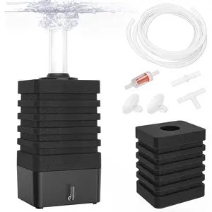 Aquarium Bio Sponge Filter Kit, Super-Quiet Submersible Fish   Filter with 1 Spare Sponge and Full Accessories, Suits Tanks Within 110 Gallon (L Kit)