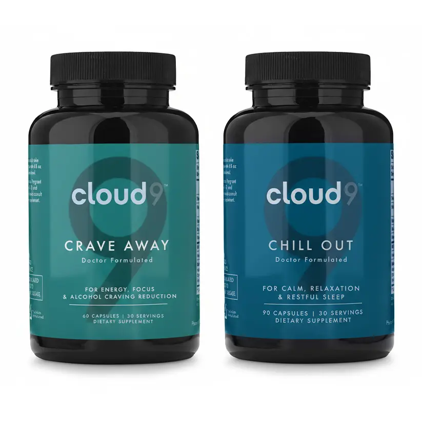 Crave Away & Chill Out Combo - Relaxation, Reduce Alcohol Craving - Stay Focused & Energetic - 30 Servings