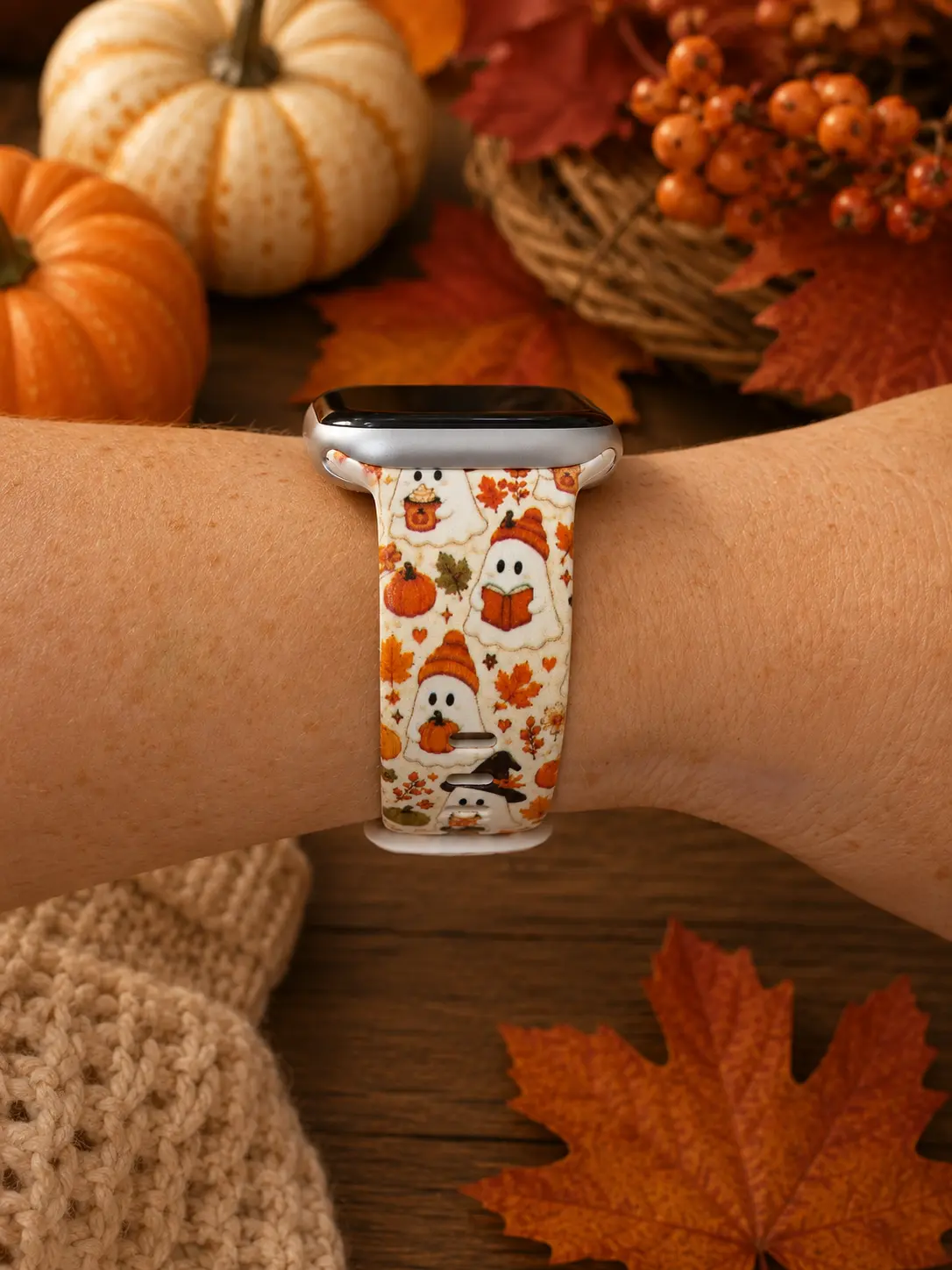 Cozy Fall Ghost Watch Band
