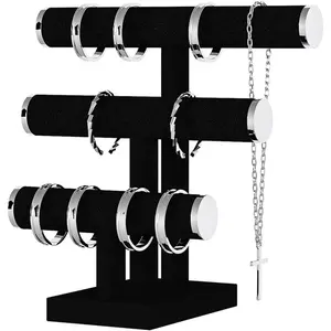 Bracelet Holder Stand,Bracelet Organizer Display for Selling,Bangle Organizer for Women,Watch Storage Holder for Men, Business Supplies (Style 1 (Black 3 Tier ))