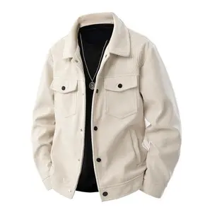 Men's Corduroy Jacket - Autumn/Winter Warm Collar Casual Coat, Multi functional Pocket and Snap Design, Machine Washable for Daily Casual Wear