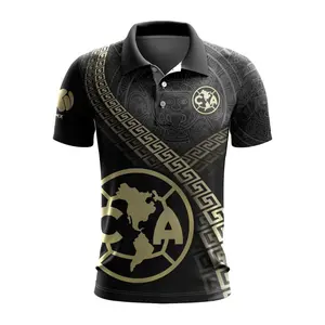 LIGA MX Club America Special Black And Gold Design Polo