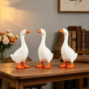 Magnetic Goose Key Holder - Cute Kawaii Home Decor for Bedroom Office Table Desk - Aesthetic Funny Housewarming Gift for Women Men - 7 Inch High Handcrafted Vivid Art Decor
