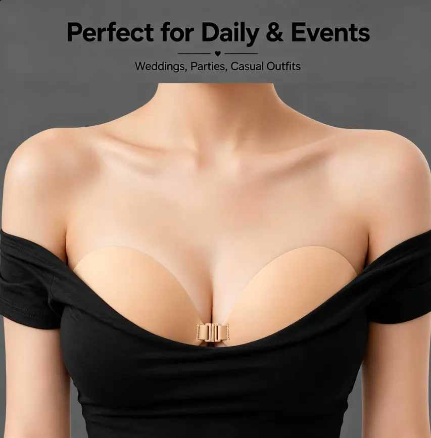 Women's Premium Silicone Flower-Design Push-Up Full-Cup Bra - Invisible, Sticky, Reusable, Comfortable Adhesive Underwear for Outdoor, Everyday Use, Push Up Bra