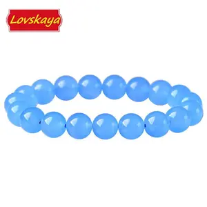 Lovskaya Blue Jade Natural Crystal Bracelet Fashionable And Elegant Unisex Suitable For Various Occasions Crystal Bracelet Jewelry High Quality
