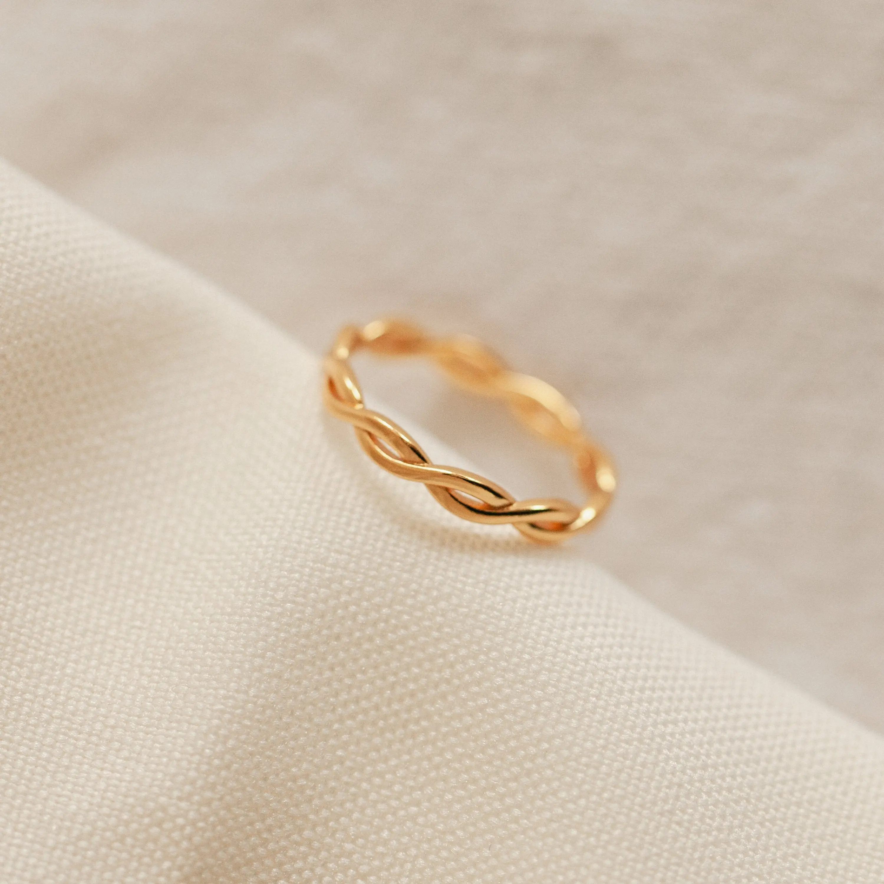Braided Ring by Caitlyn Minimalist - Dainty 18K Gold Plated Woven Ring - Minimalist Stacking Ring - Vintage Jewelry - Anniversary Gift for Her
