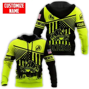 Personalized Concrete Green Hoodie for Men – US Concrete Worker Sweatshirt – Job Lover Clothing, Father’s Day Gift, Custom Gift for Him