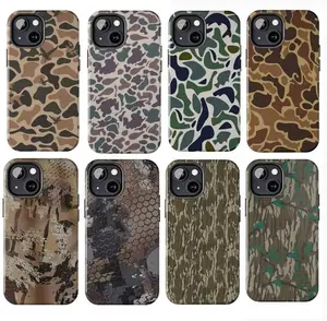 Vintage Old School Waterfowl Camo Tough Case, Yellow Black Design, Durable Accessory for iPhone 17 16 15 14 13 12 11 Pro Max
