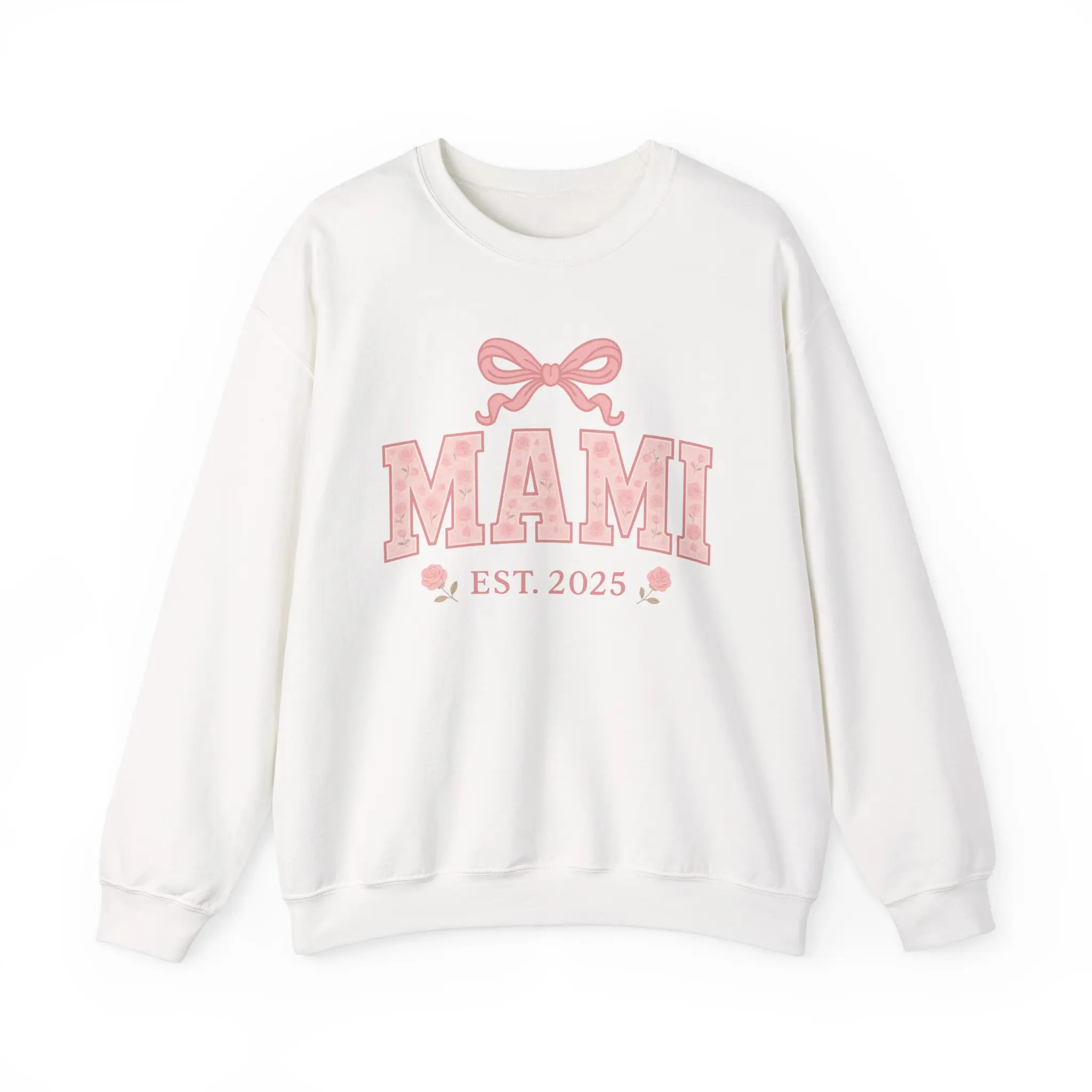 MAMI EST 2025 Crewneck Sweatshirt, Gift for New Moms, Mother's Day Gift, Mami Shirt, Mom Sweatshirt, Gift For Wife, Custom Shirt, Pink Mami