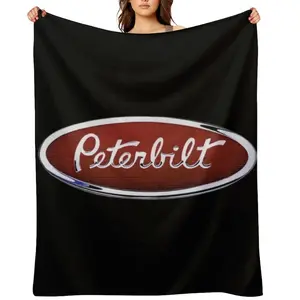 Classic Peterbilt Emblem Flannel Blanket Ultra Soft Lightweight Throw for Truck Drivers Dads Father's Day Gift Bed Sofa Travel Vintage Decor Warm