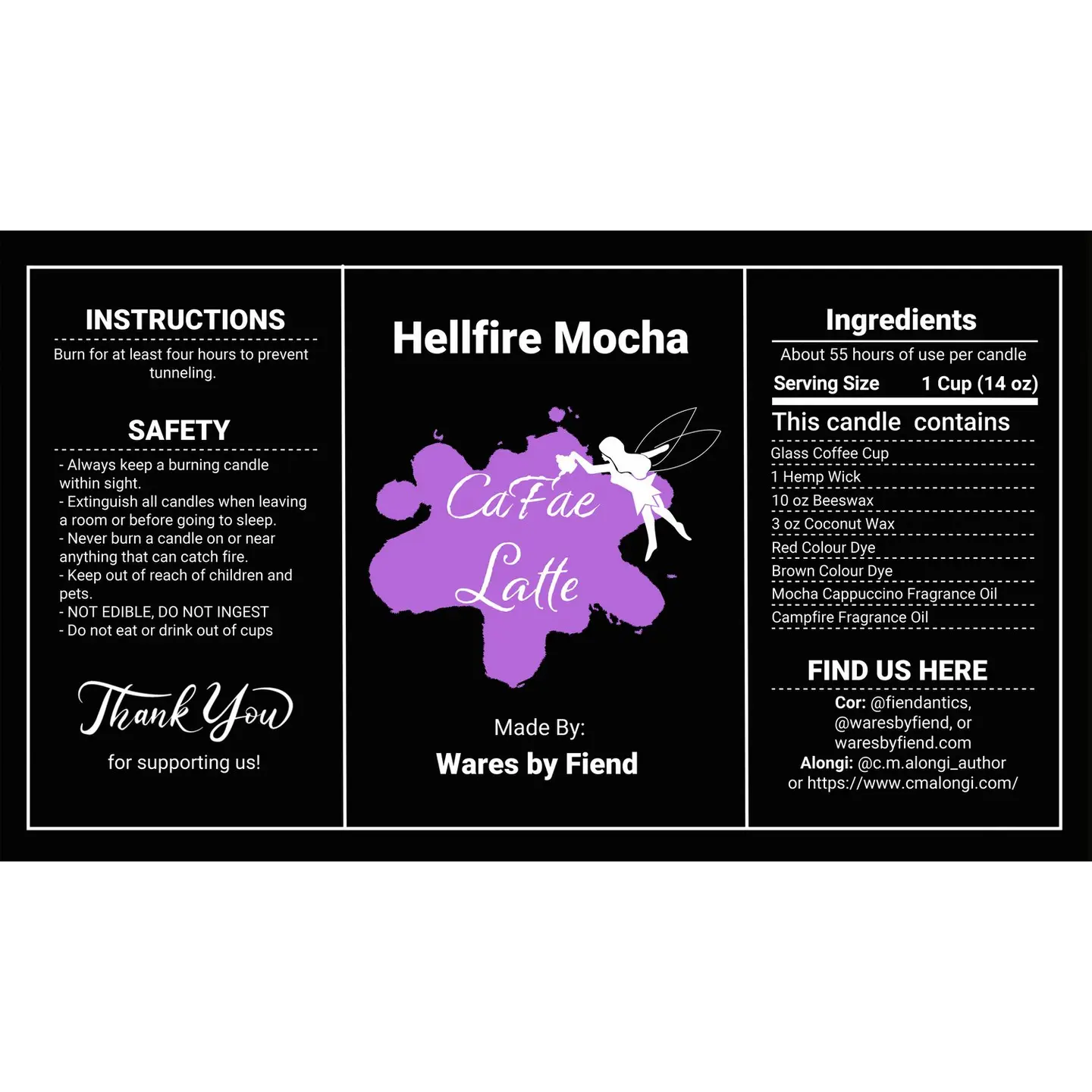 Hellfire Mocha: Mocha Cappuccino & Wood Smoke || Ecofriendly Cocobeeswax or Soy Candle with Hemp Wick
