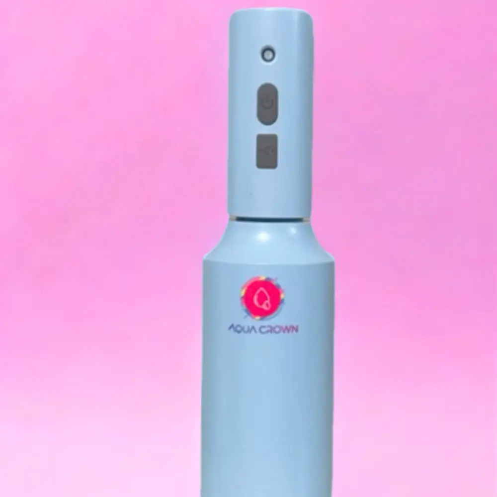 Blue Spritzer + Pink Logo